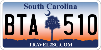 SC license plate BTA510