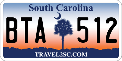 SC license plate BTA512