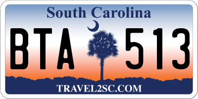SC license plate BTA513