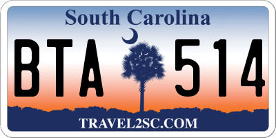 SC license plate BTA514