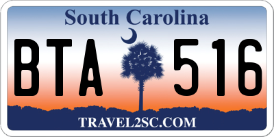 SC license plate BTA516