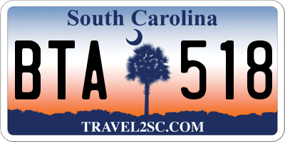 SC license plate BTA518