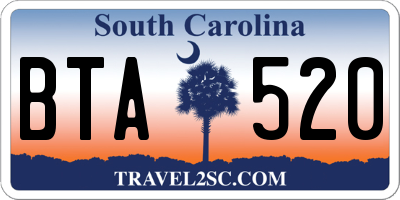SC license plate BTA520