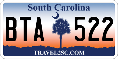 SC license plate BTA522