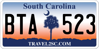 SC license plate BTA523