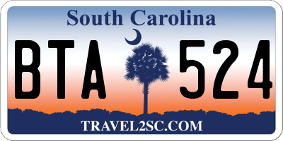 SC license plate BTA524