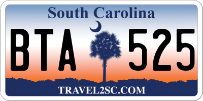SC license plate BTA525