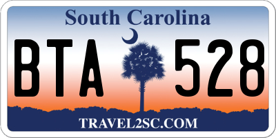 SC license plate BTA528