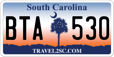 SC license plate BTA530