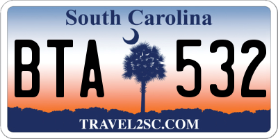 SC license plate BTA532