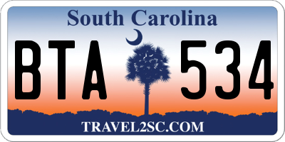 SC license plate BTA534