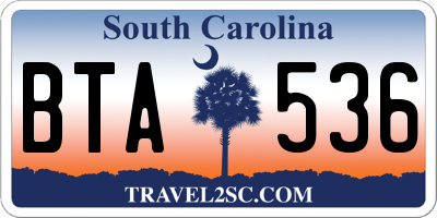 SC license plate BTA536