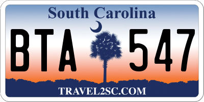 SC license plate BTA547
