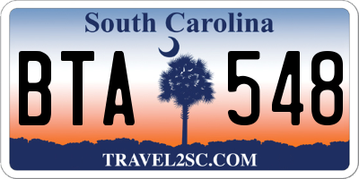 SC license plate BTA548