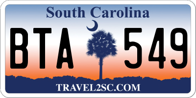 SC license plate BTA549