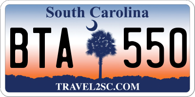 SC license plate BTA550