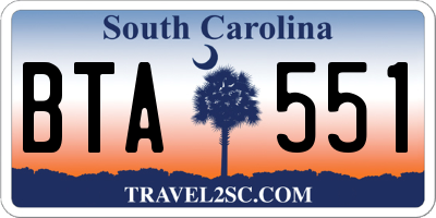 SC license plate BTA551