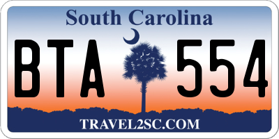 SC license plate BTA554