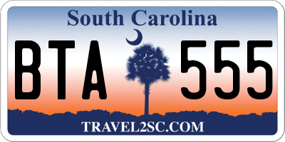 SC license plate BTA555