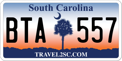 SC license plate BTA557
