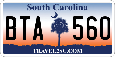SC license plate BTA560