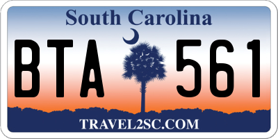 SC license plate BTA561