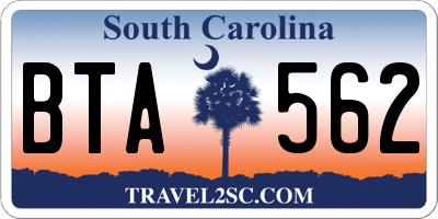 SC license plate BTA562