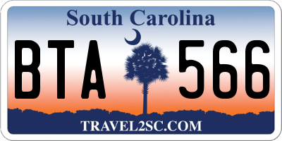 SC license plate BTA566