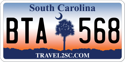 SC license plate BTA568