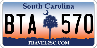 SC license plate BTA570
