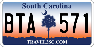 SC license plate BTA571