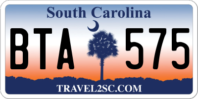 SC license plate BTA575