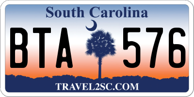 SC license plate BTA576