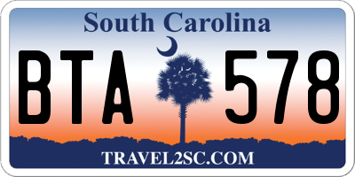 SC license plate BTA578