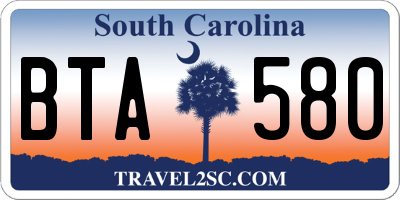 SC license plate BTA580