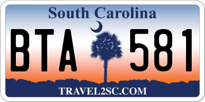 SC license plate BTA581