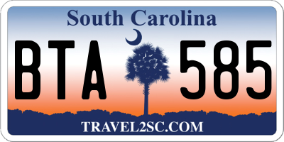 SC license plate BTA585