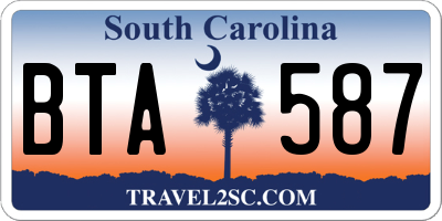 SC license plate BTA587