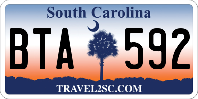 SC license plate BTA592
