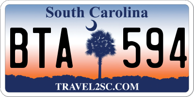 SC license plate BTA594