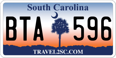 SC license plate BTA596