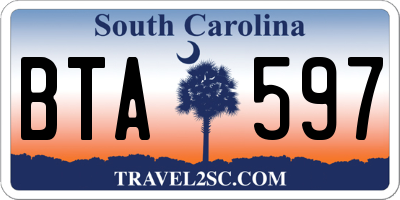SC license plate BTA597