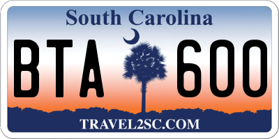 SC license plate BTA600