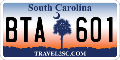 SC license plate BTA601