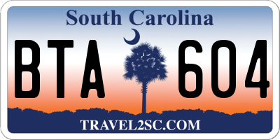 SC license plate BTA604