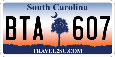 SC license plate BTA607