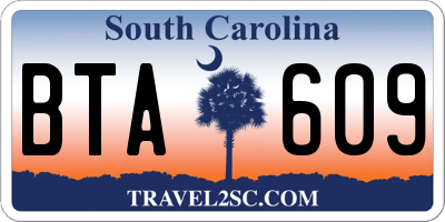 SC license plate BTA609