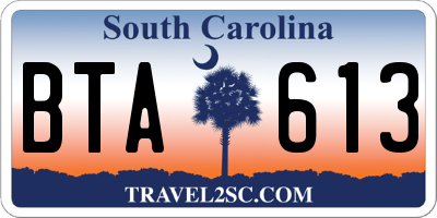 SC license plate BTA613