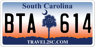 SC license plate BTA614