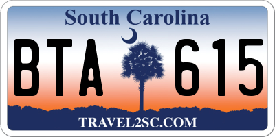 SC license plate BTA615